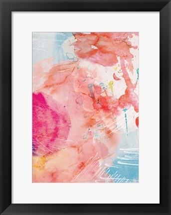 Framed Abstract Turquoise Pink No. 1 Print