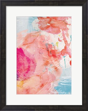 Framed Abstract Turquoise Pink No. 1 Print