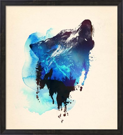 Framed Alone As a Wolf Print