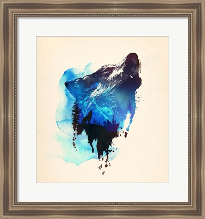 Framed Alone As a Wolf Print