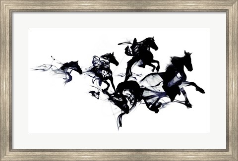 Framed Black Horses Print