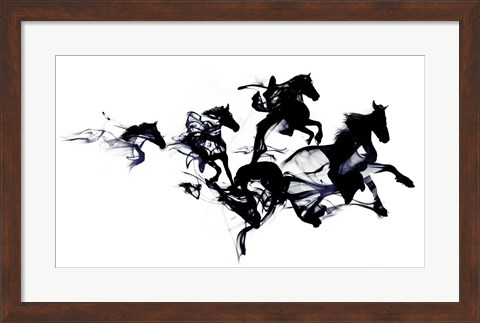 Framed Black Horses Print