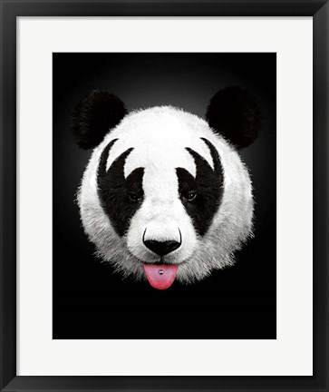 Framed Panda Rocks Print