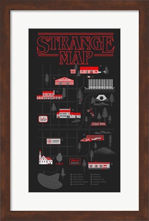 Framed Strange Map Print