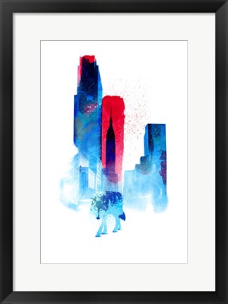 Framed Wolf of the City Print