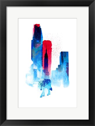 Framed Wolf of the City Print