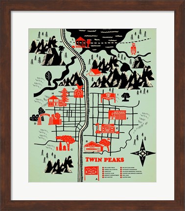 Framed Welcome to Twinpeaks Print