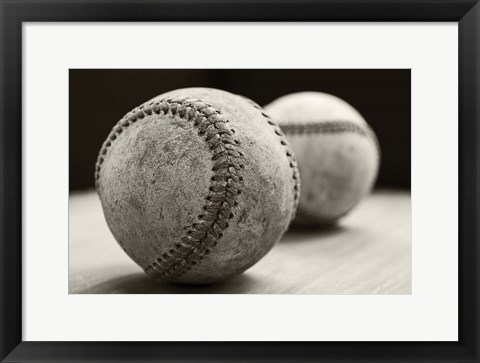 Framed Old Baseballs Print