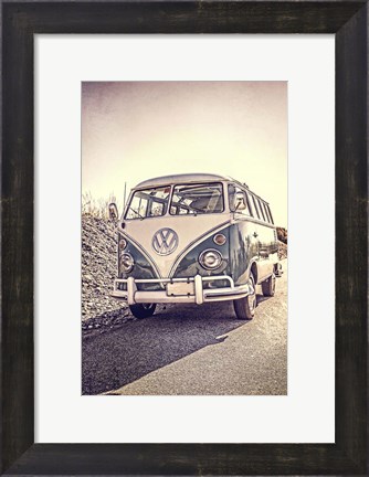 Framed Surfers&#39; Vintage VW Bus Print