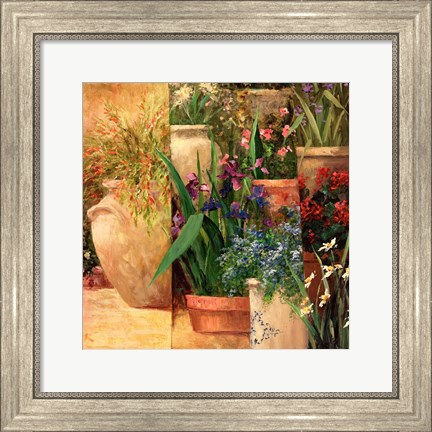 Framed Flower Pots Left Print