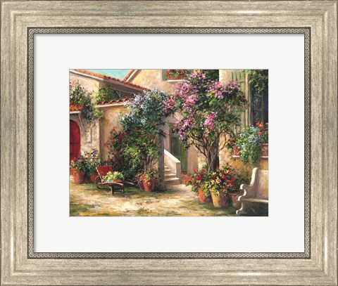 Framed Garden Courtyard Print