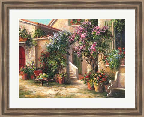 Framed Garden Courtyard Print