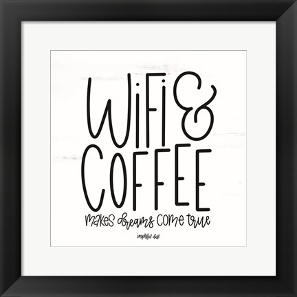 Framed WIFI &amp; Coffee Print