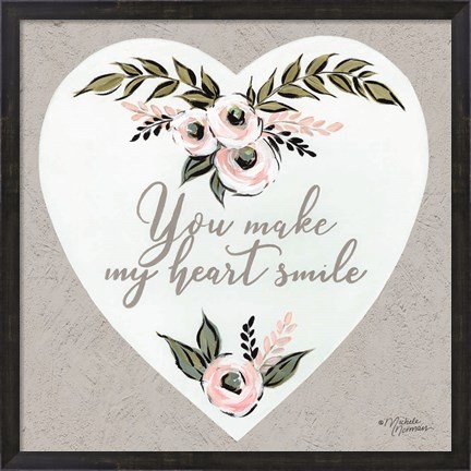 Framed You Make My Heart Smile Print