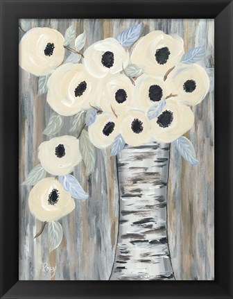 Framed Blooming Birch Vase I Print