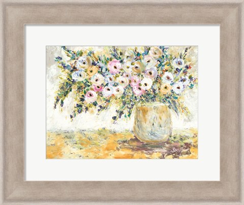 Framed Bowlful of Roses Print