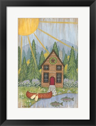 Framed Cabin in the Woods Print