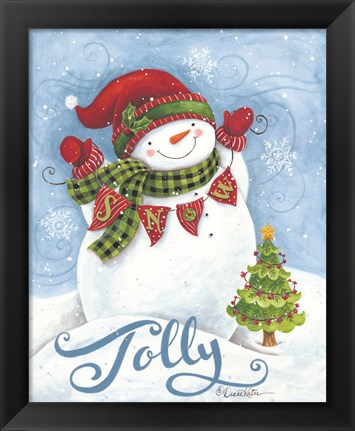 Framed Jolly Snowman Print