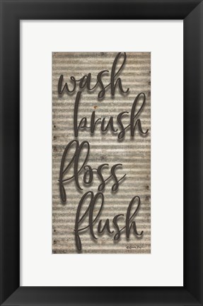 Framed Wash Brush Floss Flush Print