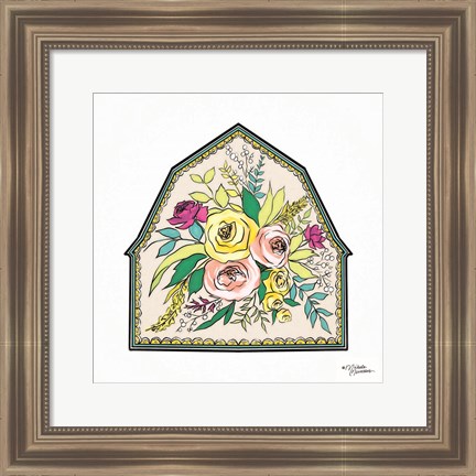 Framed Floral Barn Print