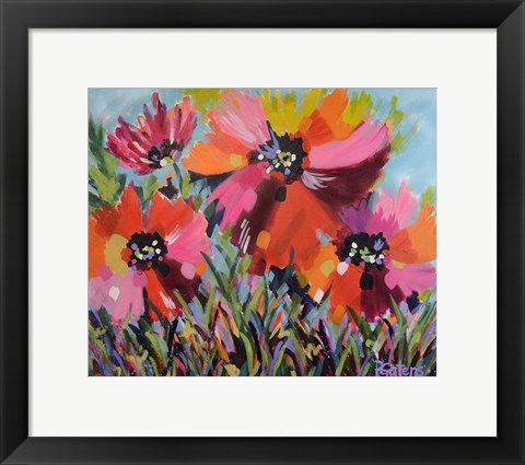 Framed Red Poppy Field Print