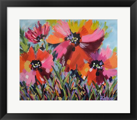 Framed Red Poppy Field Print