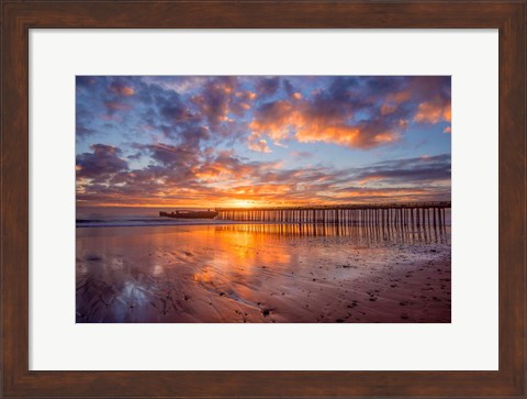 Framed Cement Ship Sunset Print