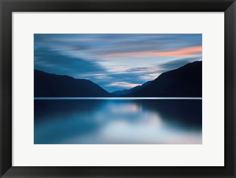 Framed Lake Crescent Dusk Print