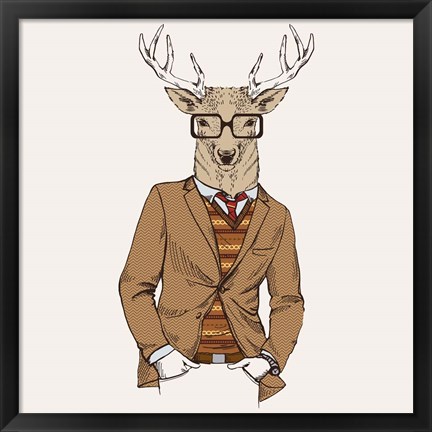 Framed Deer-man 1 Print