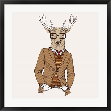 Framed Deer-man 1 Print