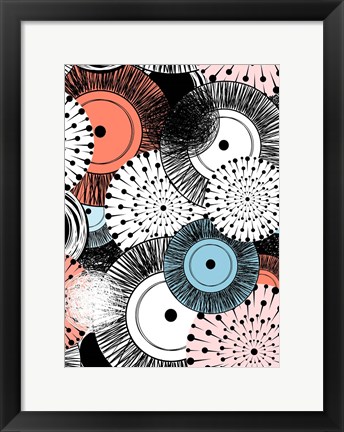 Framed Flowers and Design Print