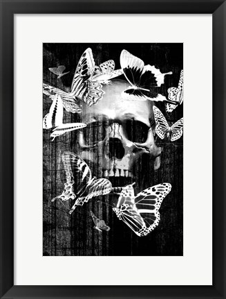 Framed Skull Butterfly Crown Print