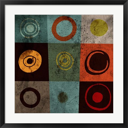 Framed Tiles Circles Print