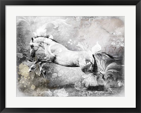 Framed White Horse Print