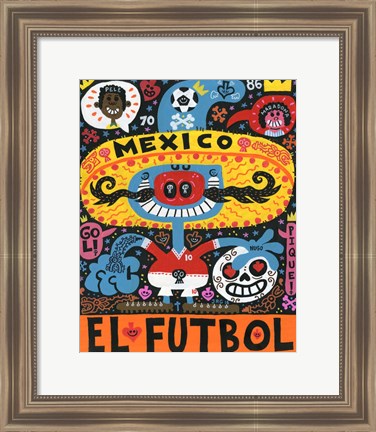 Framed La Mascota del Mundial Print