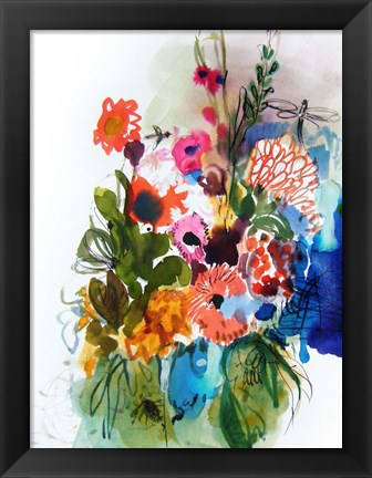 Framed Flowers and Insects One Print