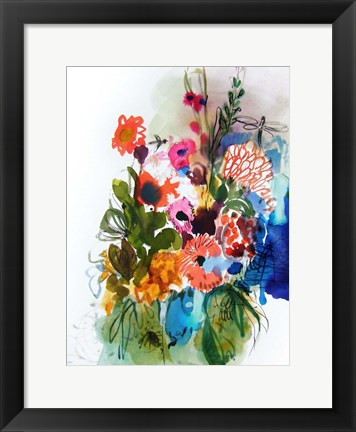 Framed Flowers and Insects One Print