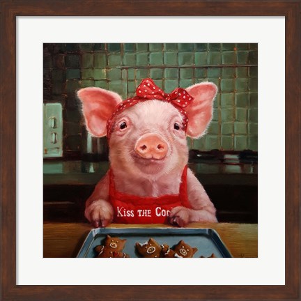 Framed Gingerbread Pigs Print