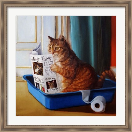 Framed Kitty Throne Print