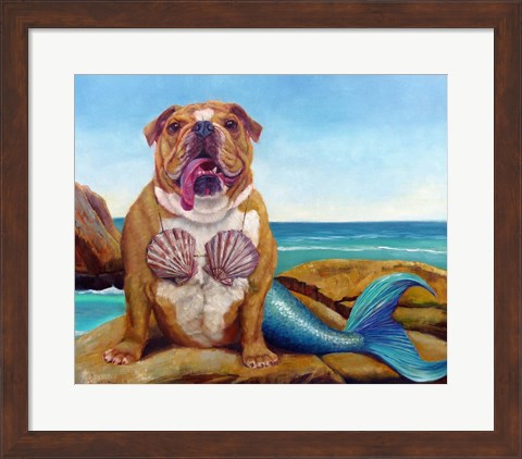 Framed Mermaid Dog Print