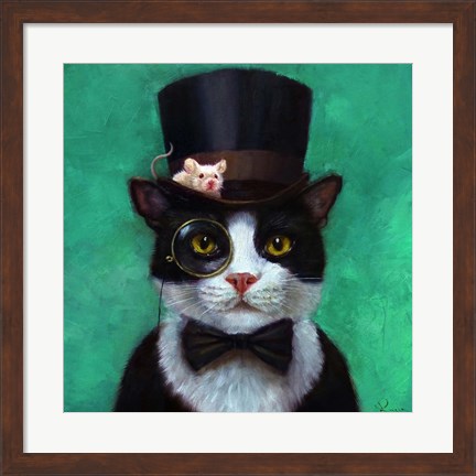 Framed Tuxedo Cat Print