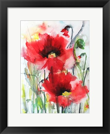 Framed Red Poppies Print