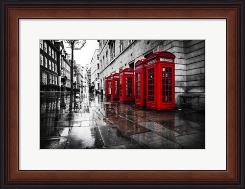 Framed London Phones Print