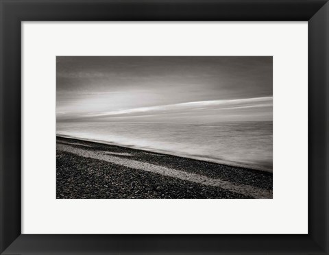 Framed Lake Superior Beach III BW Print