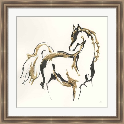 Framed Golden Horse VIII Print