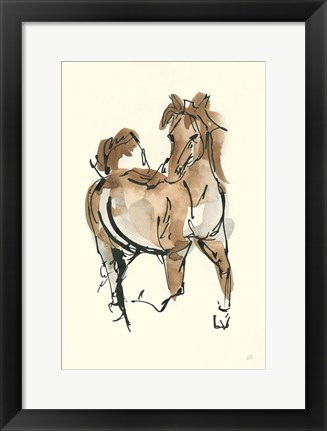 Framed Sketchy Horse V Print