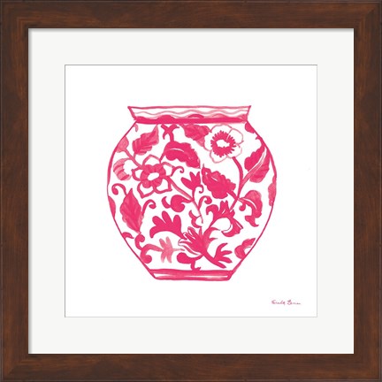 Framed Chinoiserie I Pink Print