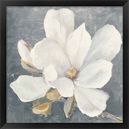 Framed Serene Magnolia Gray Print