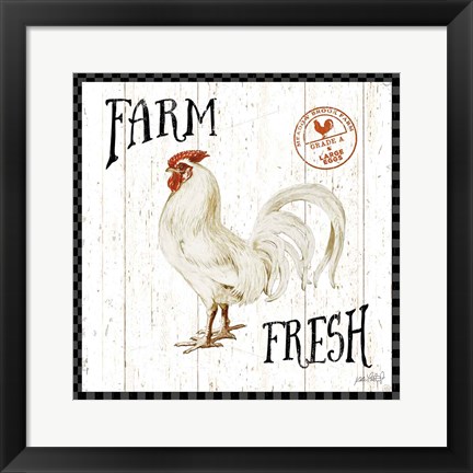 Framed Free Range Fresh III Checker Border Print