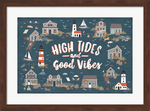 Framed Seaside Village IV Print